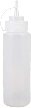 16 oz White Plastic Squeeze Condiment Bottle with Twist-On Cap