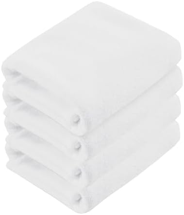 2Pcs White WashclothsQuick Drying Absorbent Soft Bathroom Towels
