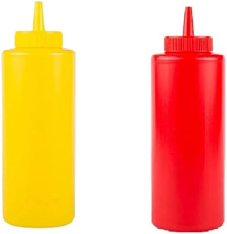 12 oz Ketchup Mustard Squeeze Bottles - BPA-Free Kitchen Craft BBQ Perfect