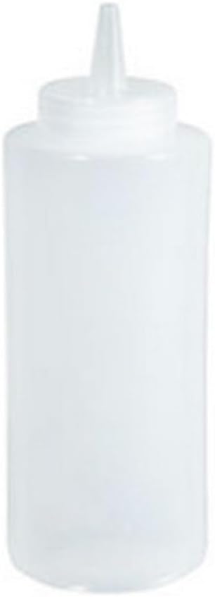 8 Ounce - Winco Squeeze Bottle x6 - Clear Plastic - Perfect for Hosting Events