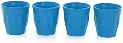 Unbreakable Turquoise Glass Cups 4pk for Dining Entertaining