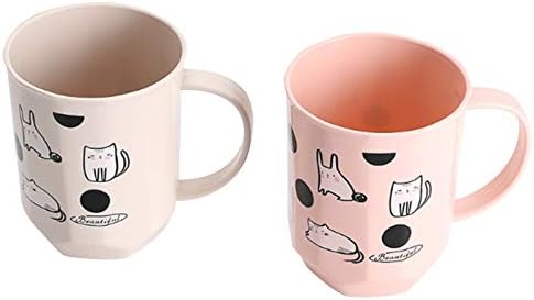CheeseandU 4Pack Unbreakable Toothbrush Cups with Cute Cat Patterns