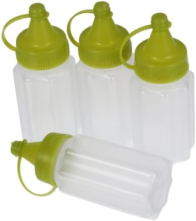 4-Piece Set of Eco-Friendly Olive Oil Condiment Squeeze Bottles