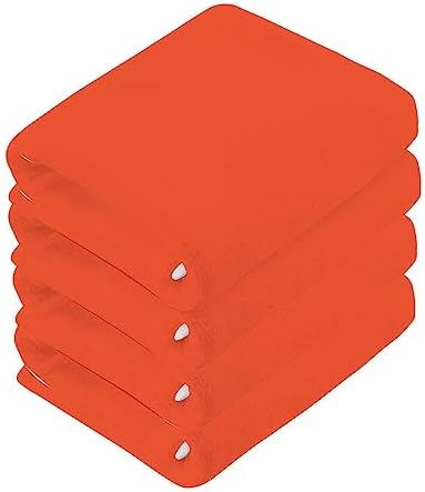 Plain Orange Solid Washcloth 12x12in 2 Pack Absorbent Cotton Towel