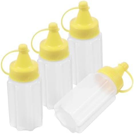 4 Pack Condiment Squeeze Bottles Perfect for Salads and Dressings