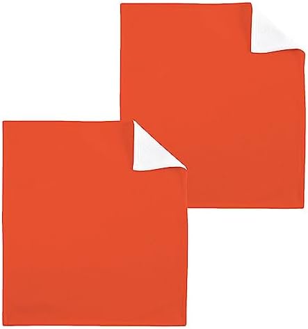 Plain Orange Solid Washcloth 12x12in 2 Pack Absorbent Cotton Towel