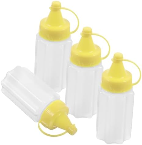 4 Pack Condiment Squeeze Bottles Perfect for Salads and Dressings