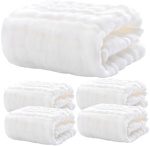 5pcs Muslin Washcloths for Newborns Soft Durable Absorbent