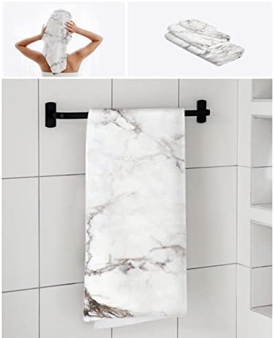 ZOE GARDEN White Cracked Marble Bathroom Towel Set