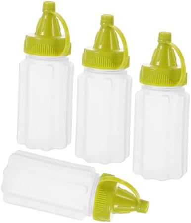 Villful 4-Pack Speedy Squeeze Bottles for Ketchup Salad Dressing More