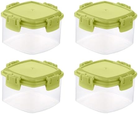 Mini Transparent Food Storage Containers with Leak-Proof Lid 4Pcs