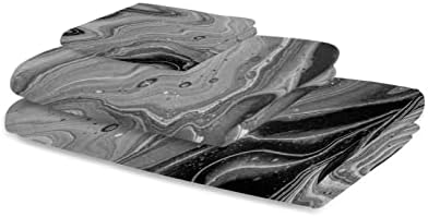 ZOE GARDEN Black Grey Bathroom Towel Set