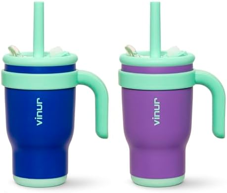 Sturdy Leak-Proof Tumbler for Kids 14 oz Navy Purple