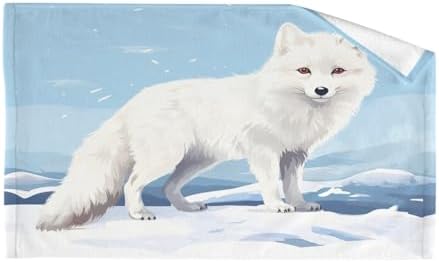 Fox White Snow Hand Towels High-Quality Cotton Washcloths for All Uses