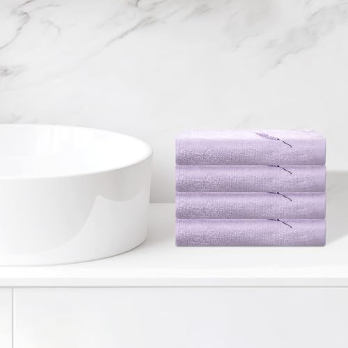 Coolant Lint-Free Cotton Washcloths 13x13 - 4Pack - Light Purple