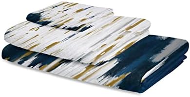 Navy Blue Abstract Towel Set