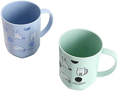 CheeseandU 4Pack Unbreakable Toothbrush Cups with Cute Cat Patterns