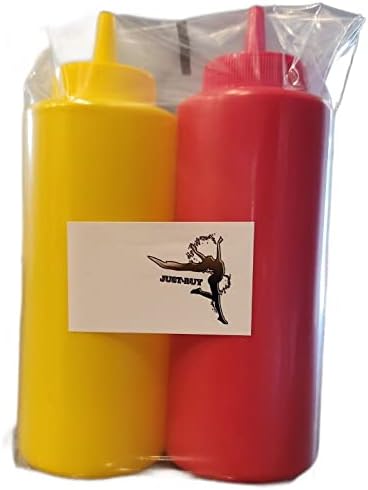 12 oz Ketchup Mustard Squeeze Bottles - BPA-Free Kitchen Craft BBQ Perfect