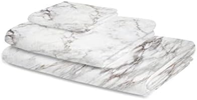 ZOE GARDEN White Cracked Marble Bathroom Towel Set