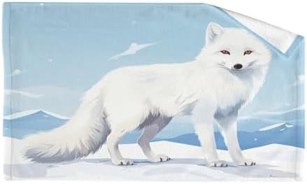 Quick Dry White Fox Snow Hand Towels