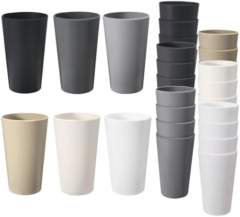 24 Pcs 20 Oz Reusable Plastic Cups Set