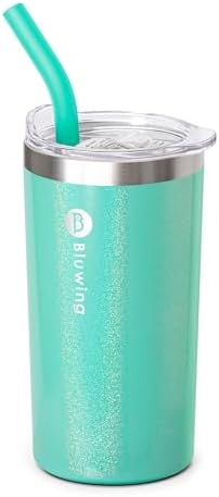 Bluwing 12 oz Tumbler with Glitter Purple Straw Lid