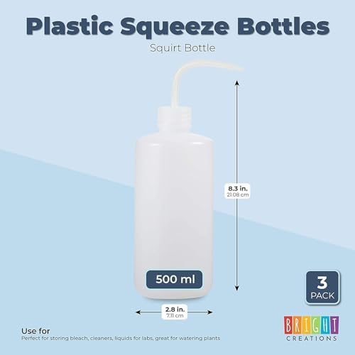 Bright Creations 16 oz Clear Plastic Squeeze Bottles 3 Pack