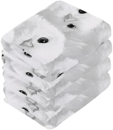 Bulletgxll Cotton Washcloths Set of 2 - 12x12 Inch Soft Absorbent Face Cloths