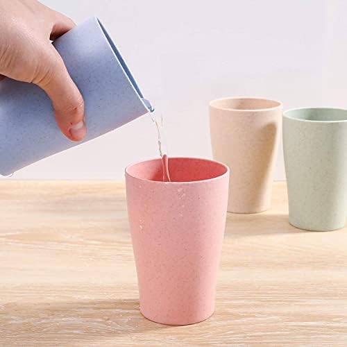 CAMBUY Wheat Straw Reusable Tumbler Set 4Pcs 15OZ