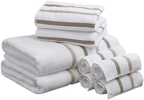 Comfort Spaces Cotton 8 Piece Bath Towel Set Striped