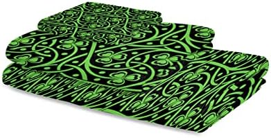 St Patricks Day Shamrock Bathroom Towel Set Collectible Luxurious Microfiber Dish Towels