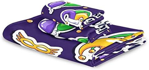 DOMIKINGMardi GrasStickers Bath Towels Set
