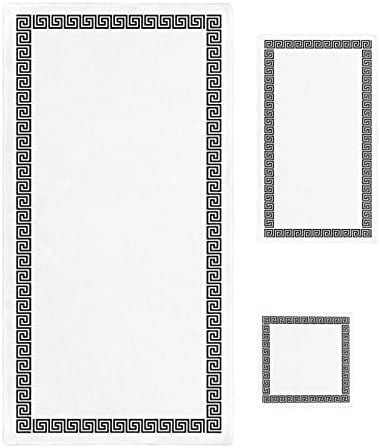 Lsrtoss Black Geometric Bath Towel Set