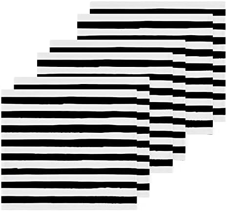 Kigai Premium Washcloth Set - Black White Stripes