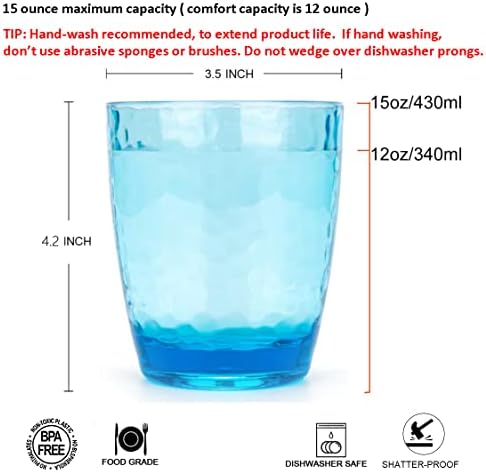 Hampered Plastic Tumbler Set of 12 Multicolor