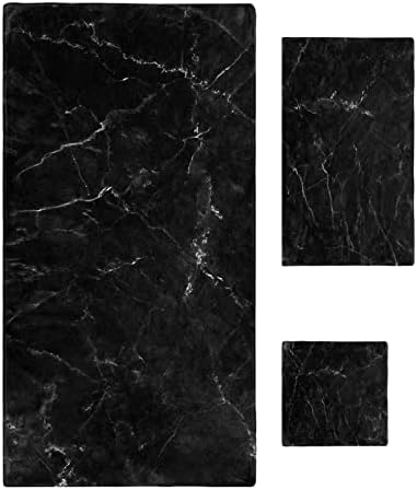 Marble Black White Crack Mini Towel Set