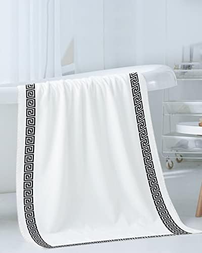 Lsrtoss Black Geometric Bath Towel Set