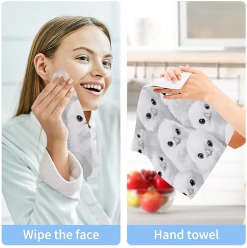 Bulletgxll Cotton Washcloths Set of 2 - 12x12 Inch Soft Absorbent Face Cloths