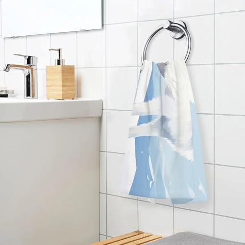 Quick Dry White Fox Snow Hand Towels
