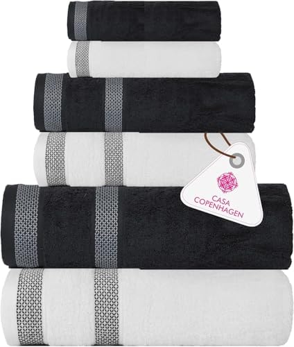 Solitaire Mix 6-Piece Cotton Towels Luxurious Family Set