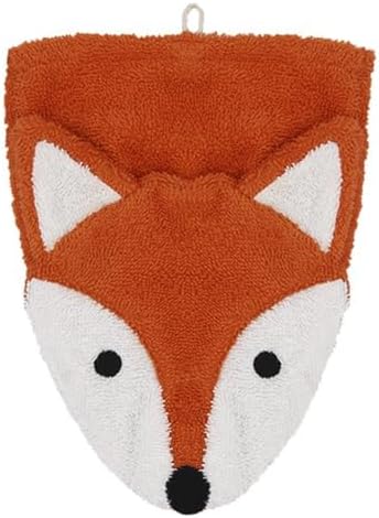 Organic Cotton Washcloth Mitt Fox Puzzle Adult Size
