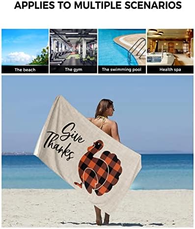 ZOE GARDEN Black Orange Check Turkey Towel Set 3-PC