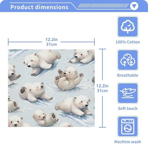 Soft-absorbent 12x12 cotton washcloths set for everyday use