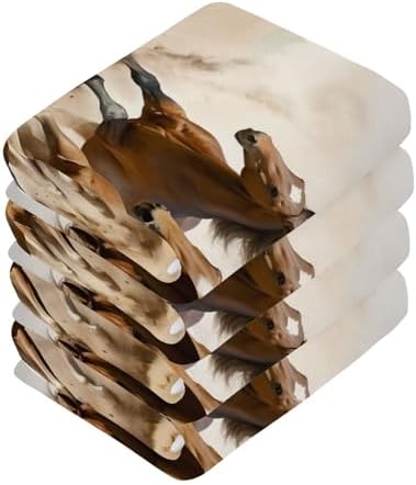 YETTASBIN Horse Washcloths 2 Pack Soft Cotton Towels