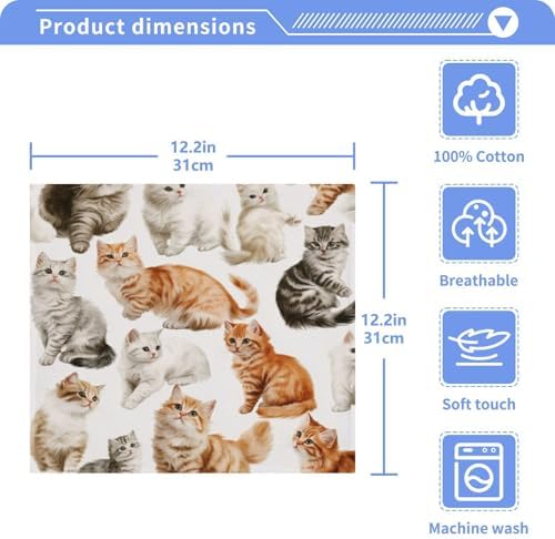 2-Pack Playful Cats Washcloths for Bathroom 1