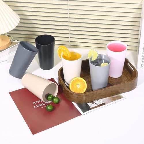24 Pcs 20 Oz Reusable Plastic Cups Set