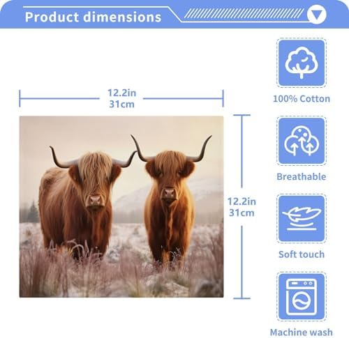 Moisturizing Puzzle xigua High-Quality Cow Washcloth Set - 2-Pack 12x12