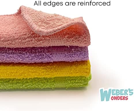 Webers Wonders 11 Pack Cotton Washcloths for Body and Face