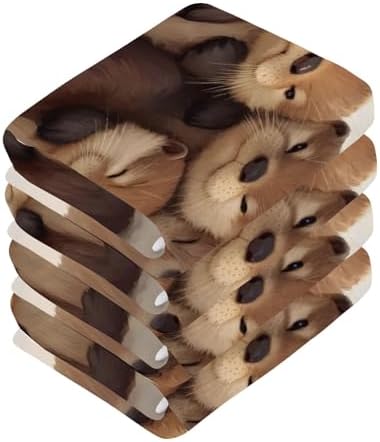 2-Pack Cute Otters Washcloths for Bathroom