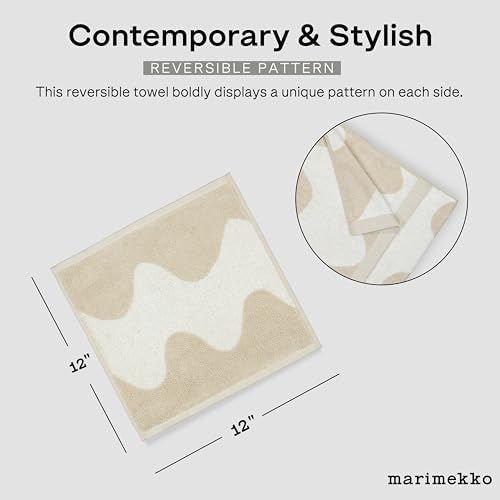MARIMEKKO Lokki Terry Cotton Washcloth Beige 1